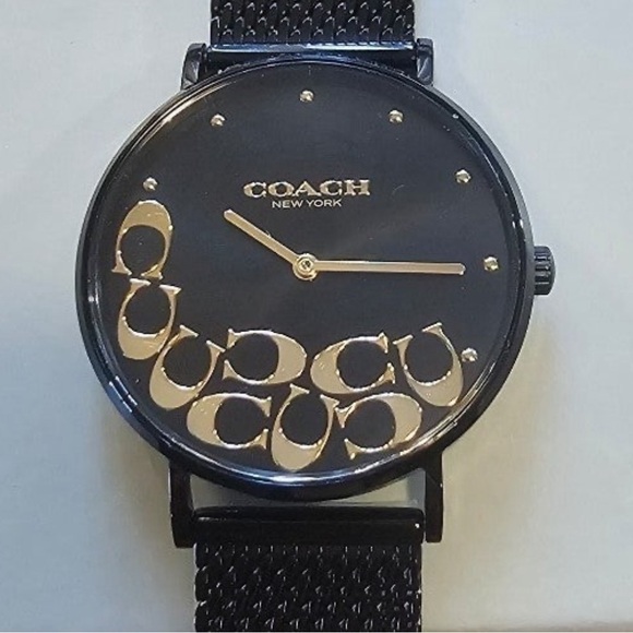 Coach Perry Watch With 36mm Black Face & Black MeshBracelet - Picture 1 of 7